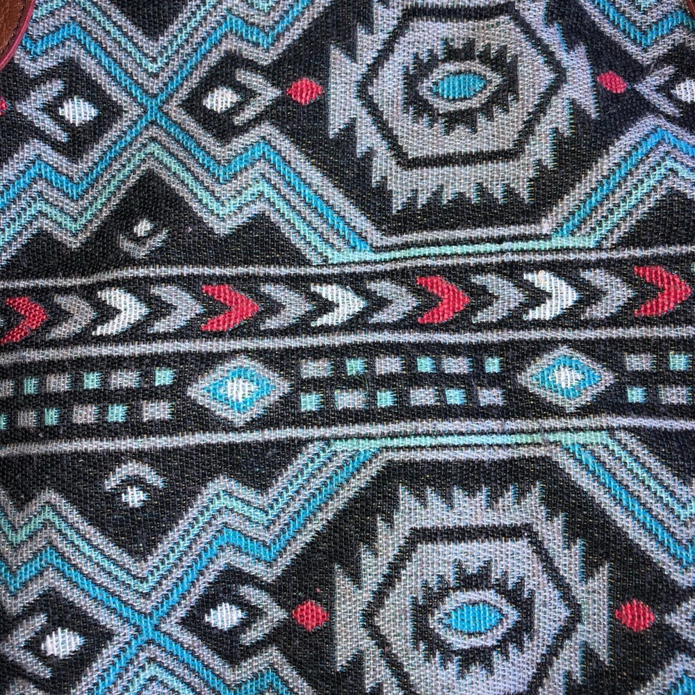 American Eagle Aztec Pattern Tote Weekend Bag Blu… - image 7